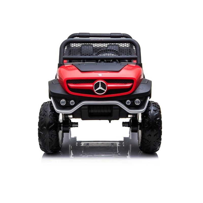 LeanToys l3968 Elektrické autíčko Mercedes Unimog, 4x4, 12V, 2,4 GHz dialkové ovládanie, otváravé dvere, červená