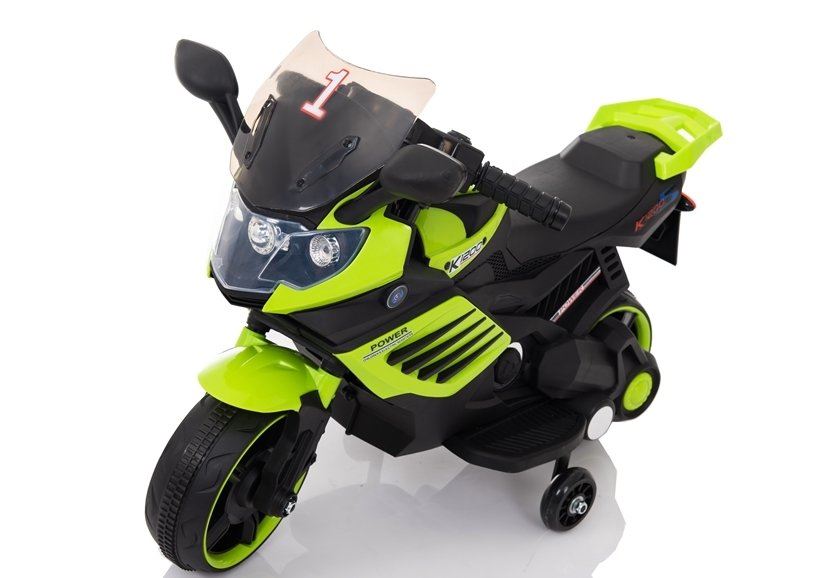 LeanToys L3972 Elektrická motorka LQ158, zelená, mäkké EVA kolesá, predné LED svetlá