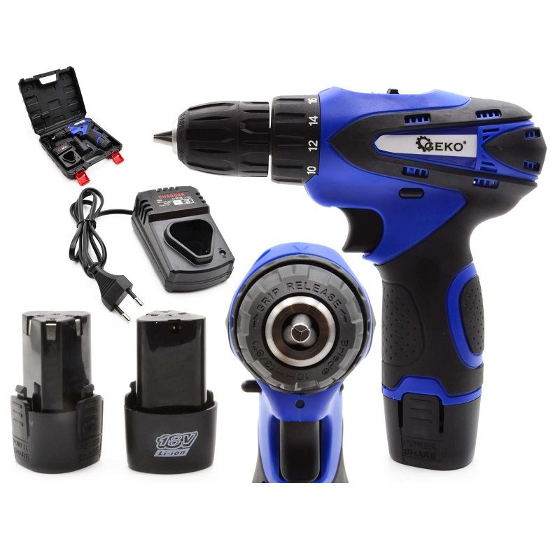Akumulátorový skrutkovač 18V Li-Ion 2xAKU - GEKO G80653