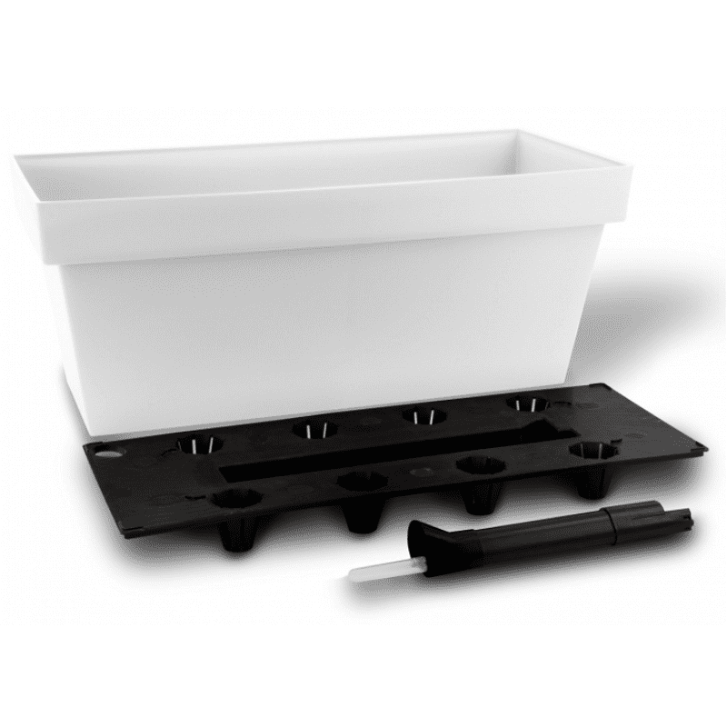 Samozavlažovací truhlík Cube 58,7cm biela - PROSPERPLAST 30623