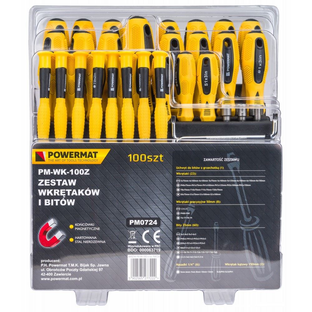 Sada skrutkovačov 100 ks PM-WK-100Z - POWERMAT