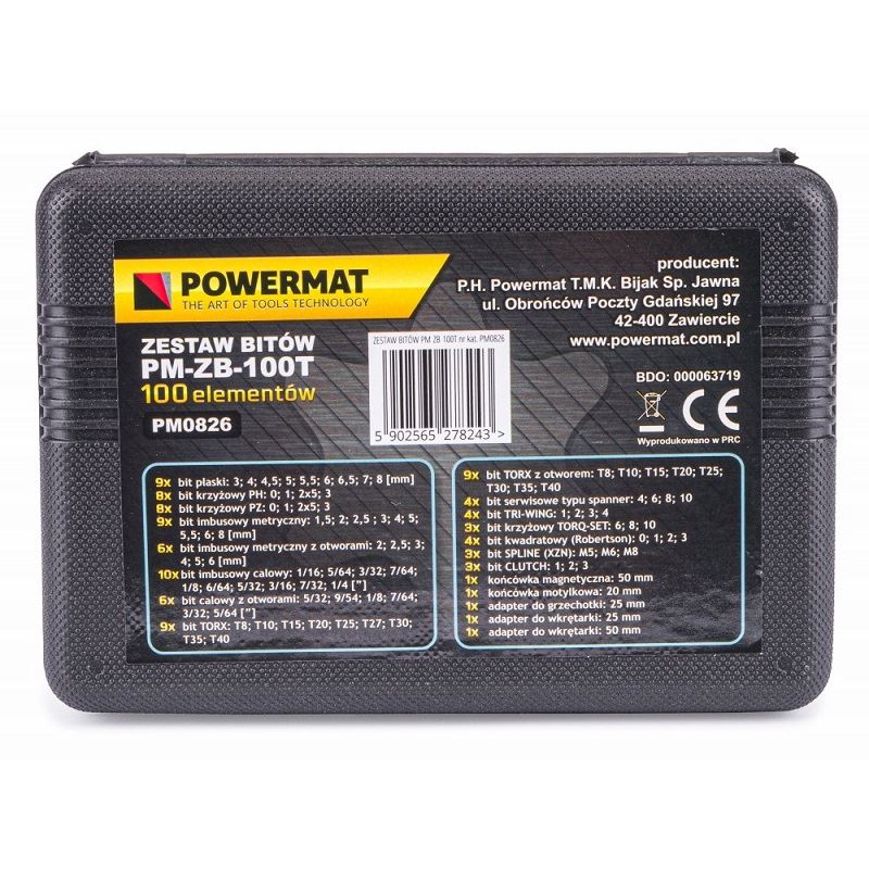 Sada šesťhranných bitov pre skrutkovač PM-ZB-100T - POWERMAT