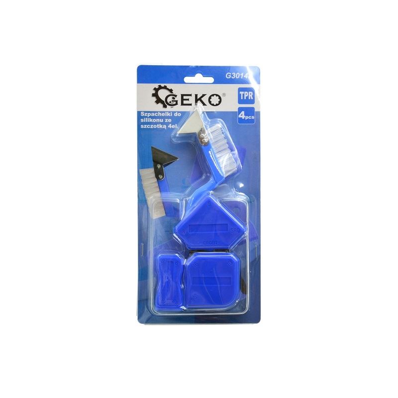 Špachtľa na silikón 3 ks + kefa s kovovým hrotom na špáry - GEKO G30143