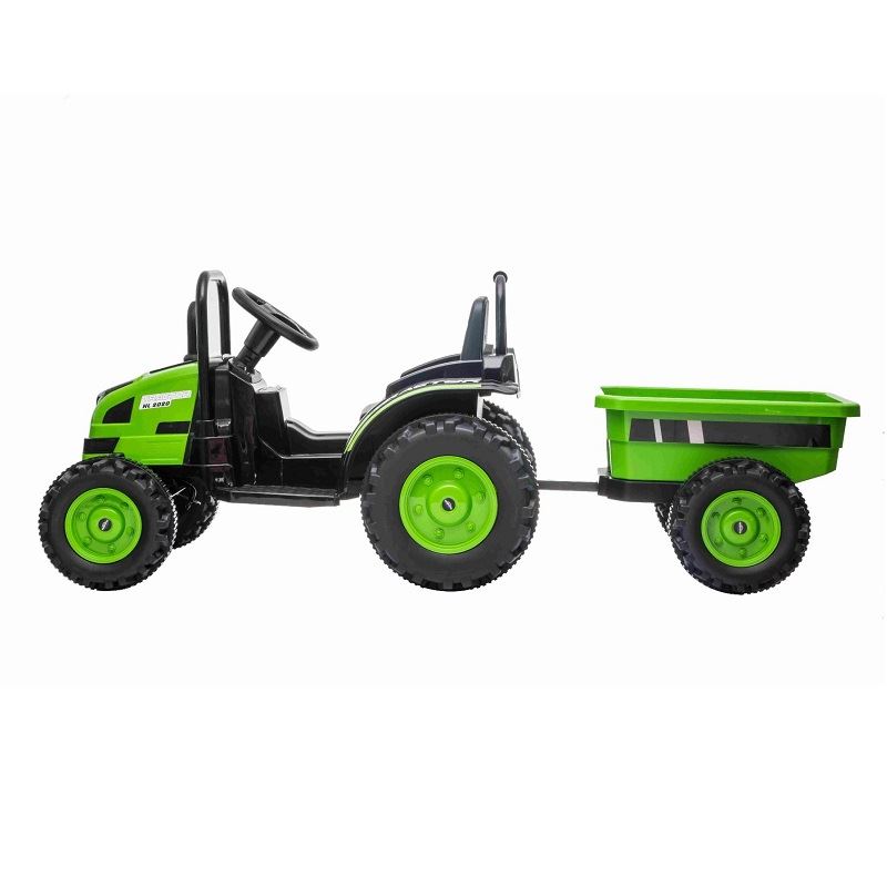 Elektrický Traktor POWER s vlečkou, zelený, Pohon zadných kolies, 12V batéria