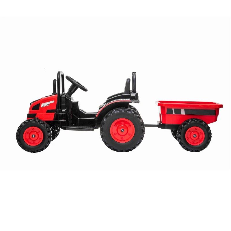 Elektrický Traktor POWER s vlečkou, červený, Pohon zadných kolies, 12V batéria