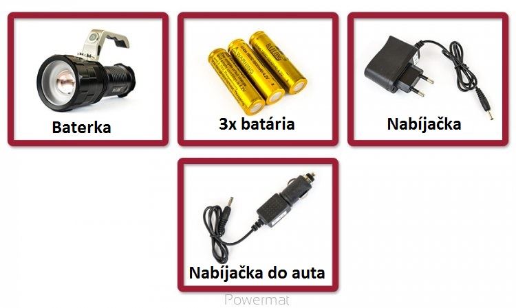 Baterka / reflektor LED CREE XML2 T6 - T808