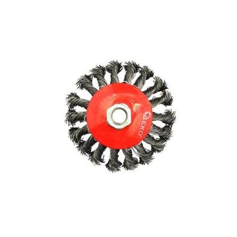 Rotačná kefa bočná zapletaná 100mm M14 - GEKO G00605