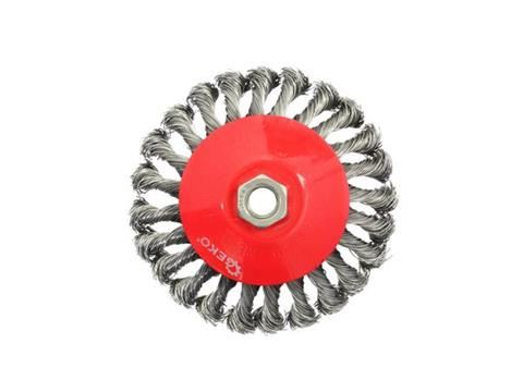 Rotačná kefa bočná zapletaná 125mm M14 - GEKO G00607