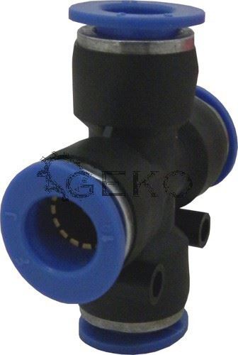 Pneumatická nástrčná spojka 10mm PU/PE typ kríž, 25ks - GEKO G03053