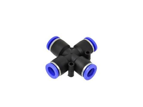 Pneumatická nástrčná spojka 6mm PU/PE typ kríž, 50ks - GEKO G03051