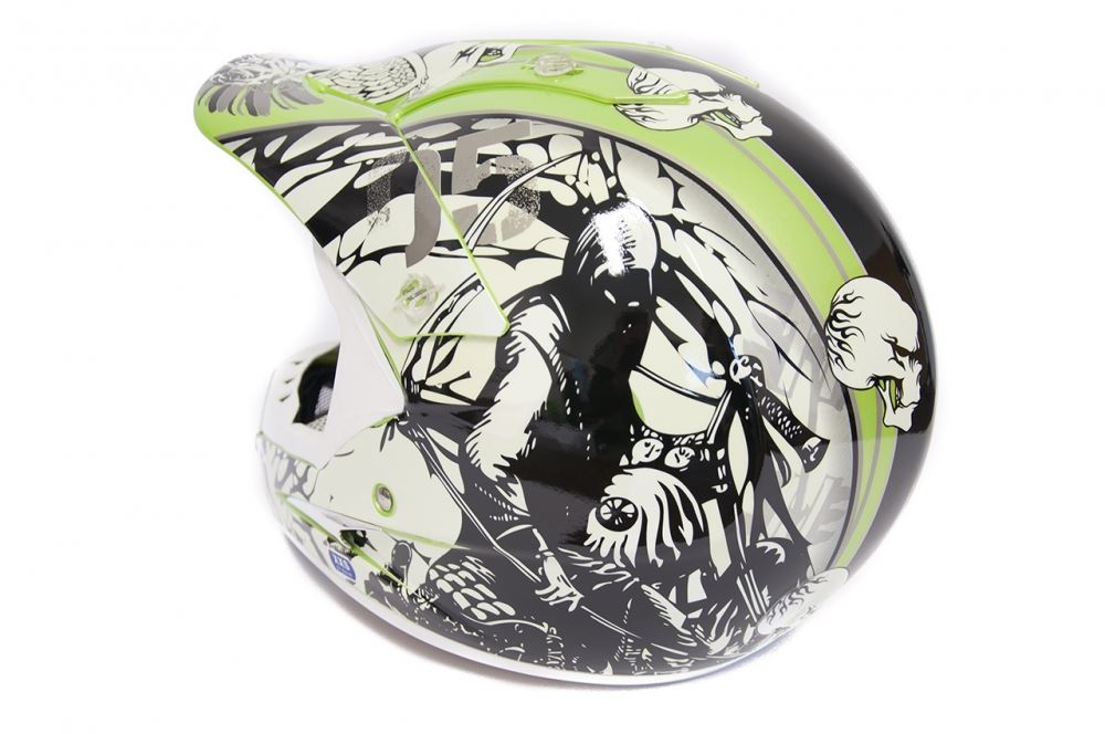 Motocrossová prilba HEIPE H1 SKULL, zelená