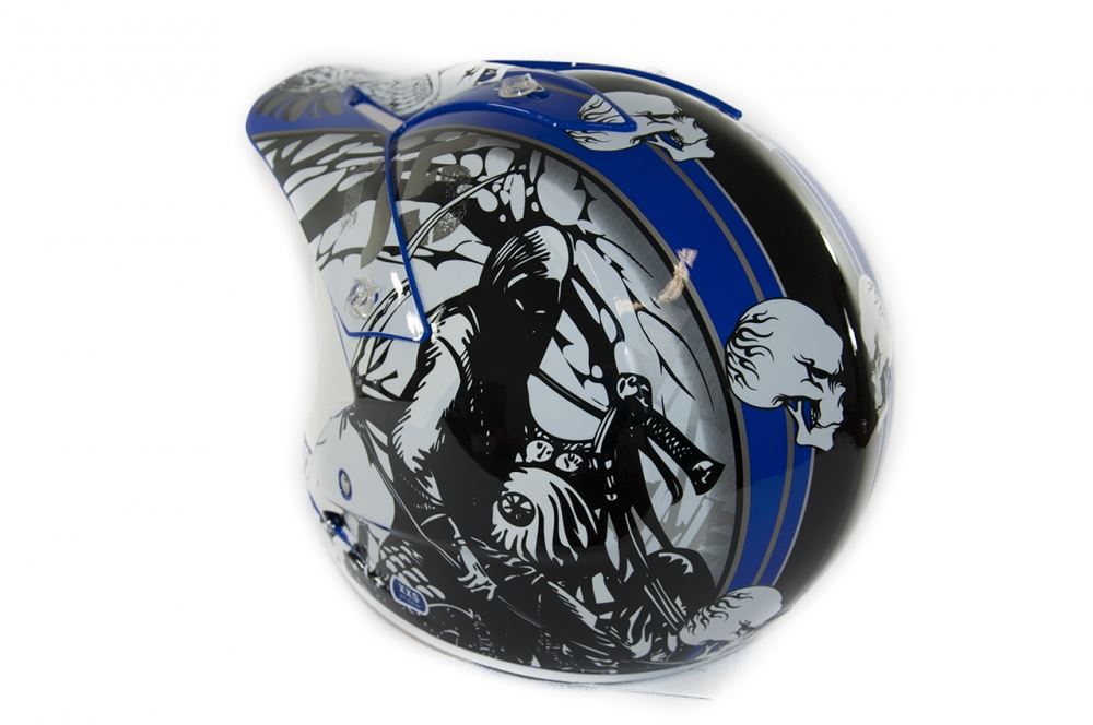 Motocrossová prilba HEIPE H1 SKULL, modrá