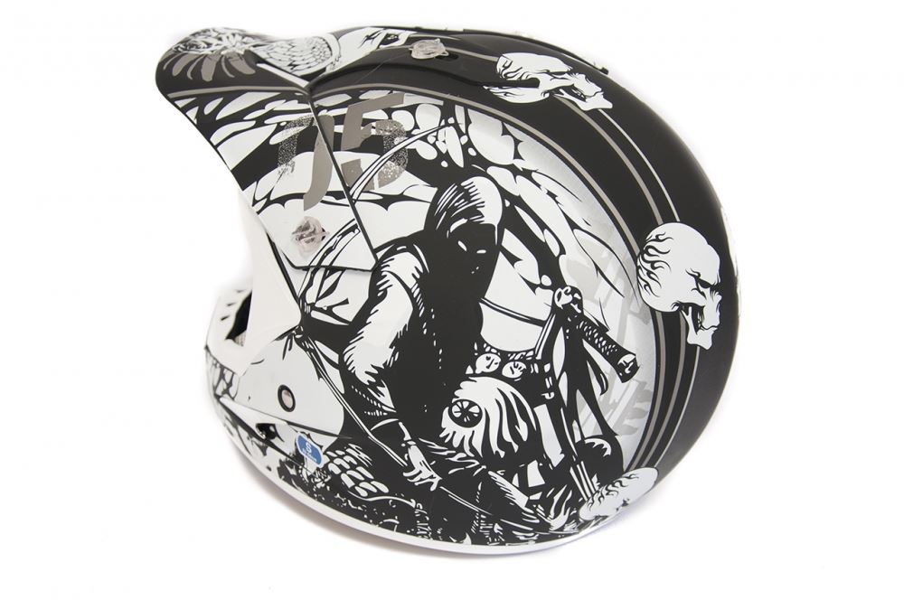 Motocrossová prilba HEIPE H1 SKULL, čierna