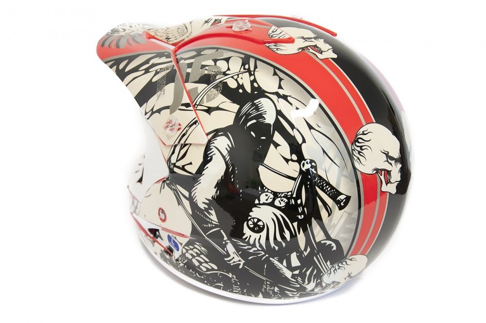 Motocrossová prilba HEIPE H1 SKULL, červená