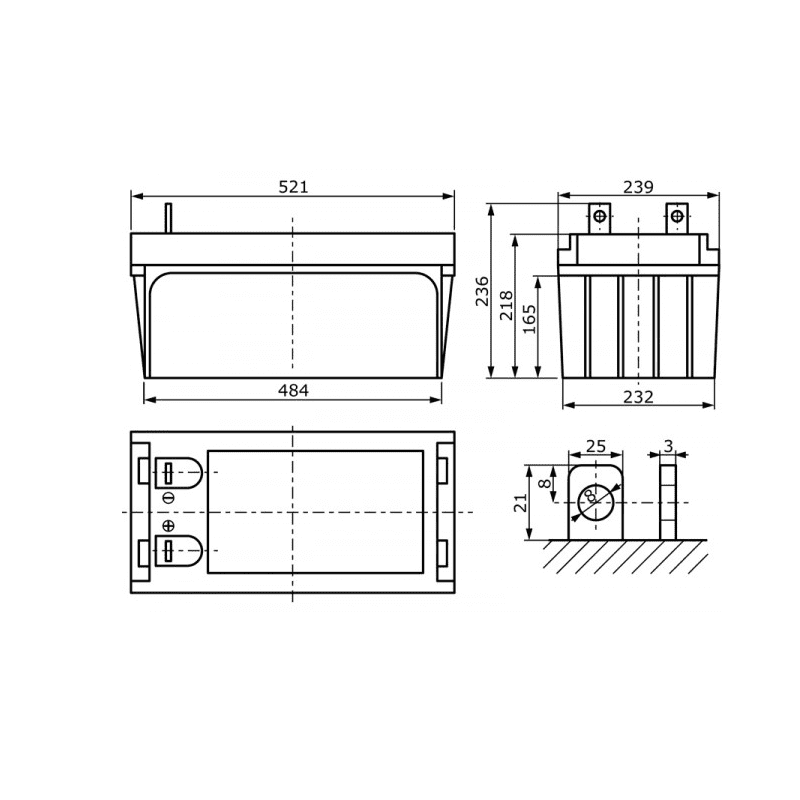 Baterie 12V/200Ah AGM12C-0200 - ROTEK BAT056