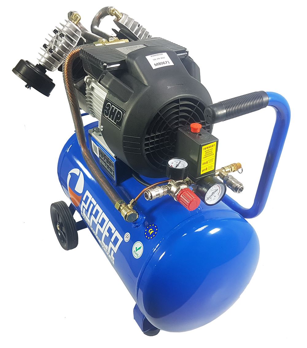 Olejový kompresor dvojvalcový 50L 3HP - RIPPER M80671