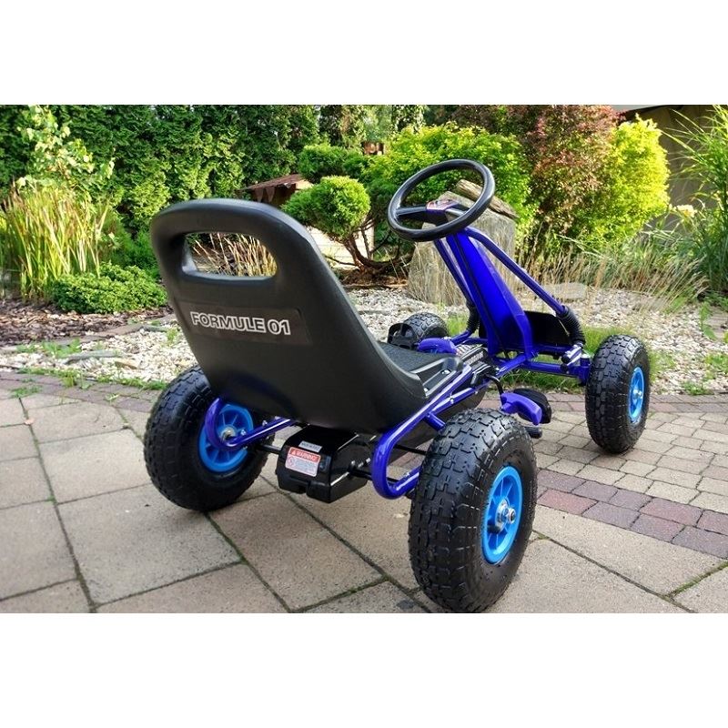 Joko Šľapacia motokára na pedály Formula s voľnobehom, nafukovacie kolesá, modrá
