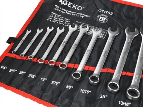 Kľúče očko vidlicové nástenné 16ks 1/4"-1,1/4" - GEKO G11152