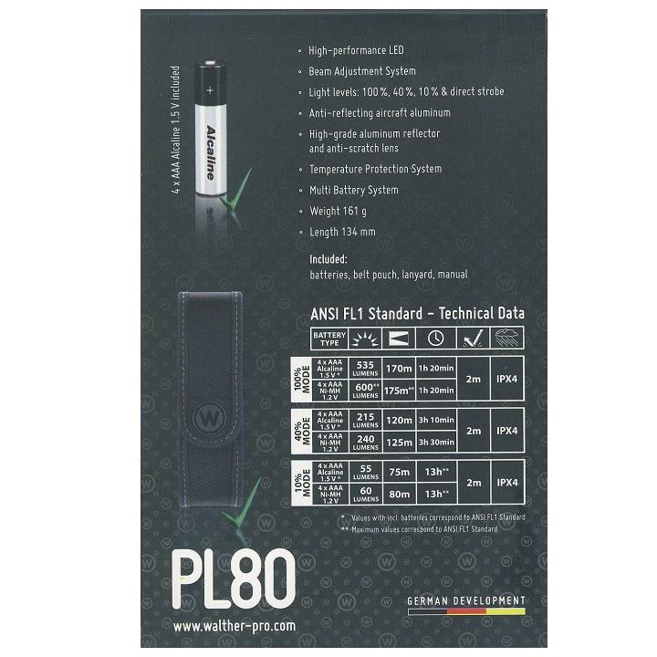 Baterka WALTHER PRO PL80