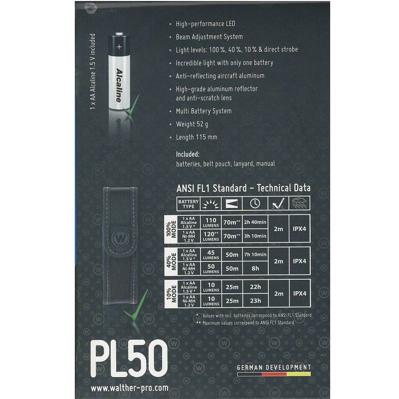 Baterka WALTHER PRO PL50