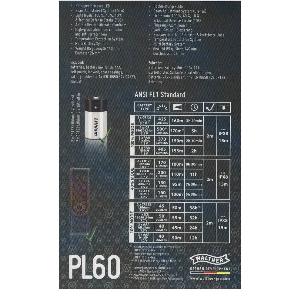 Baterka WALTHER PRO PL60