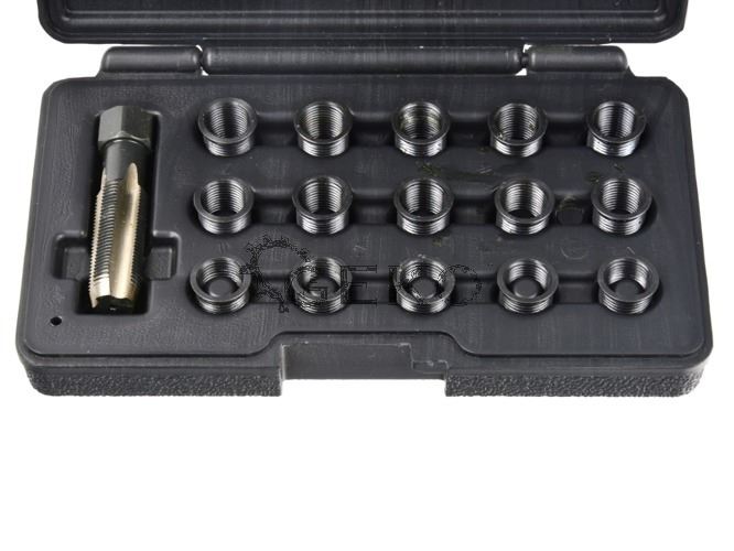 Sada na opravu závitov zapaľovacích sviečok 16ks M14x1.25 - GEKO G02792