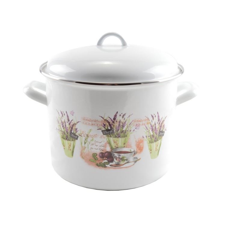 Hrniec hlboký so smaltovaným  povrchom 8,6L 24CM levanduľa