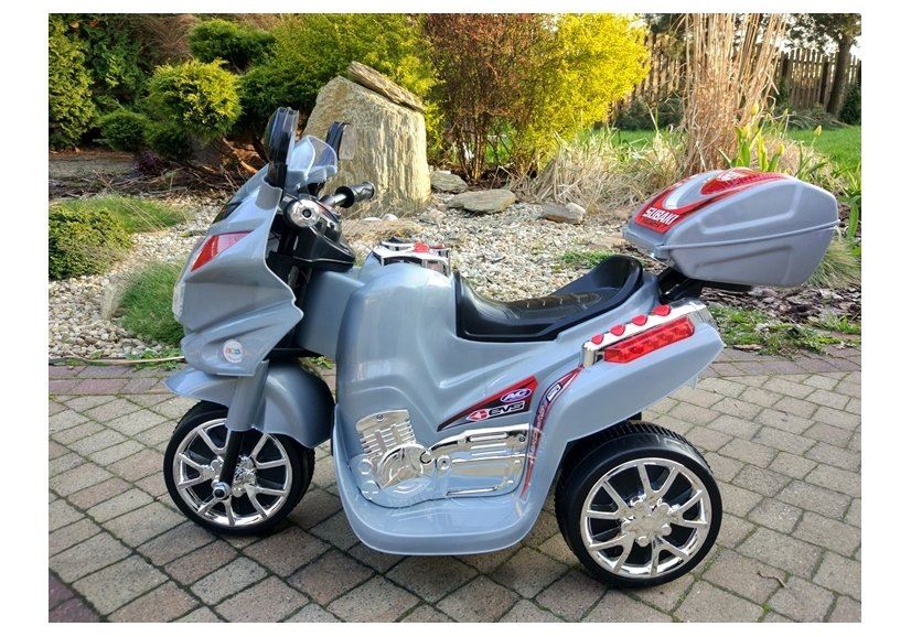 LeanToys Elektrická motorka HC8051, strieborná