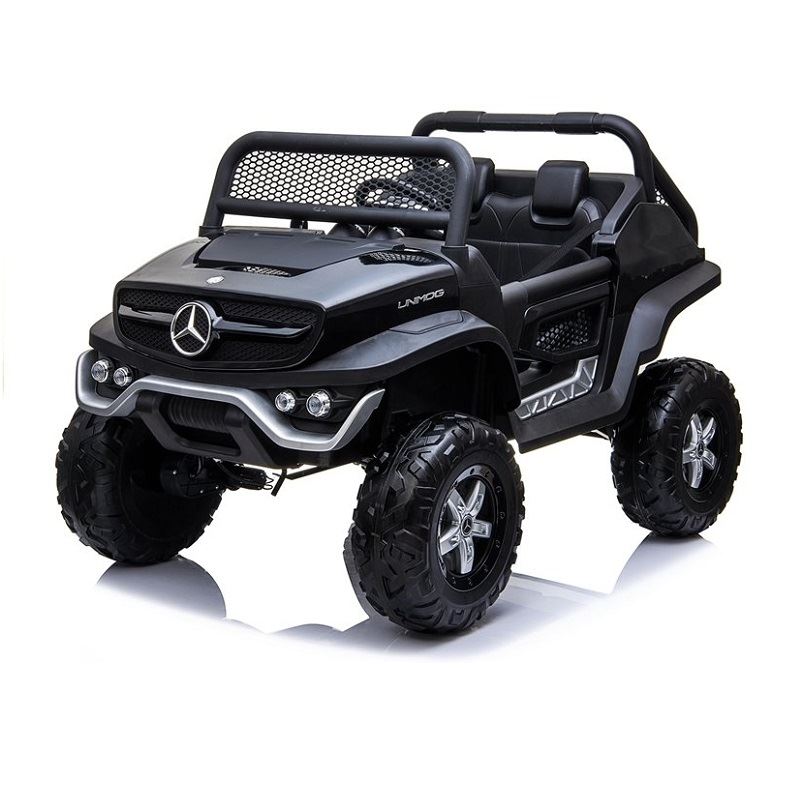 LeanToys l3967 Elektrické autíčko Mercedes Unimog, 4x4, 12V, 2,4 GHz dialkové ovládanie, otváravé dvere, čierna