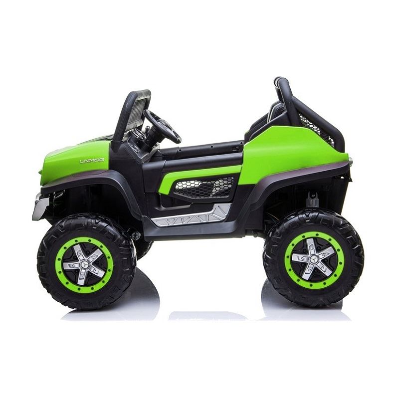 LeanToys l3970 Elektrické autíčko Mercedes Unimog, 4x4, 12V, 2,4 GHz dialkové ovládanie, otváravé dvere, zelená