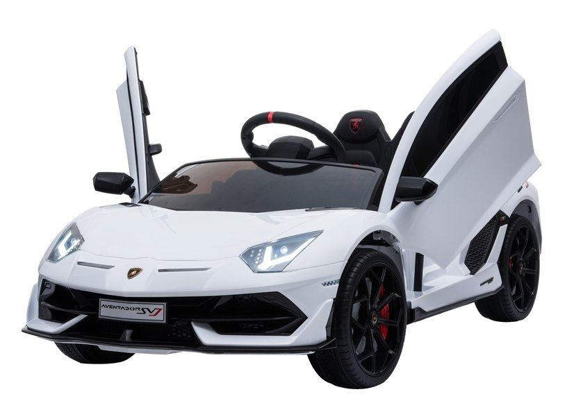 LeanToys L4123 Elektrické autíčko Lamborghini Aventador - biela, 2x45W, 2.4Ghz DO