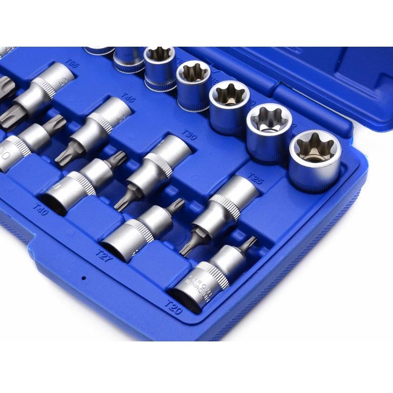 Sada nástrčných kľúčov a bitov 1/2" TORX 19ks - GEKO G13565