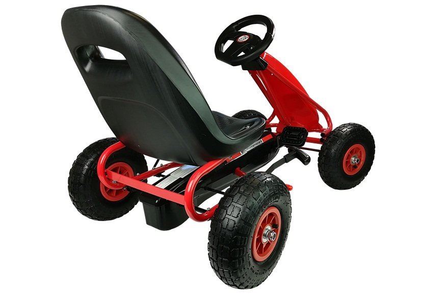LeanToys Gokart HP003D - nafukovacie kolesá - červená