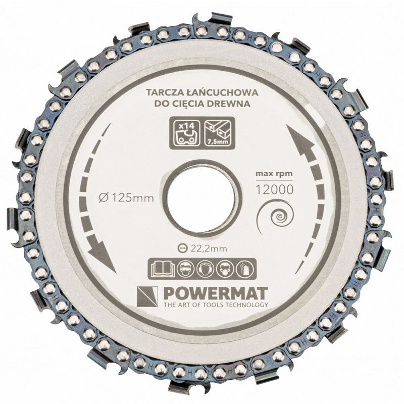 Powermat PM0893 Pílový reťazový kotúč na drevo 125mm 14T s reťazou