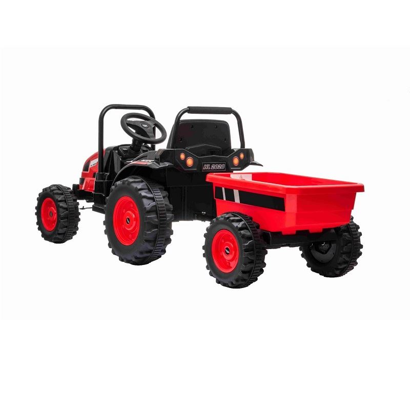 Elektrický Traktor POWER s vlečkou, červený, Pohon zadných kolies, 12V batéria