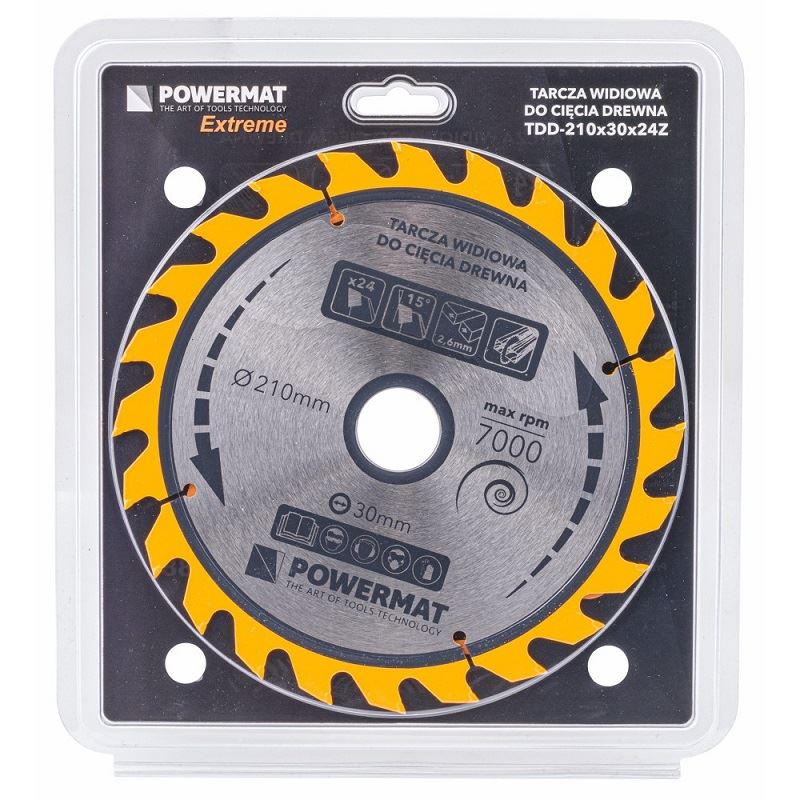 Kotúč na drevo TDD-210x30x24Z - POWERMAT PM0888