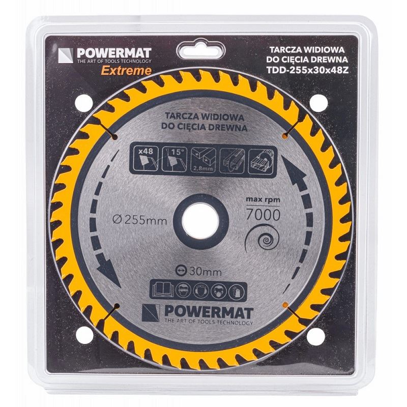 Kotúč na drevo TDD-255x30x48Z - POWERMAT