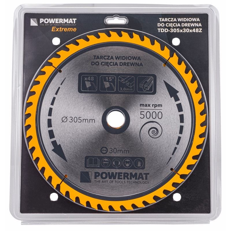 Kotúč na drevo TDD-305x30x48Z - POWERMAT