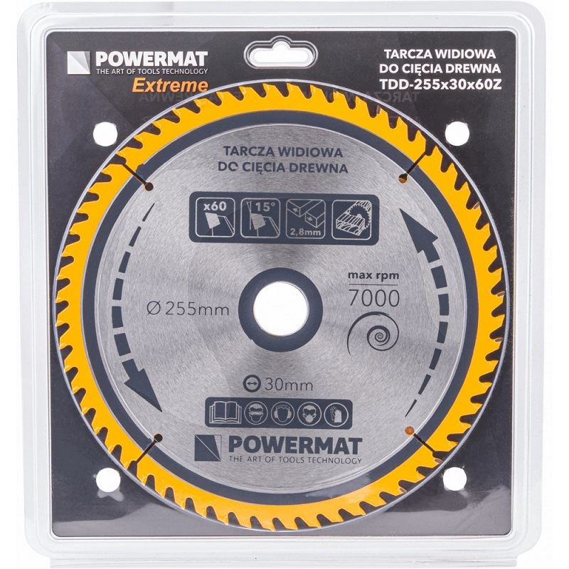 Kotúč na drevo TDD-255x30x60Z - POWERMAT
