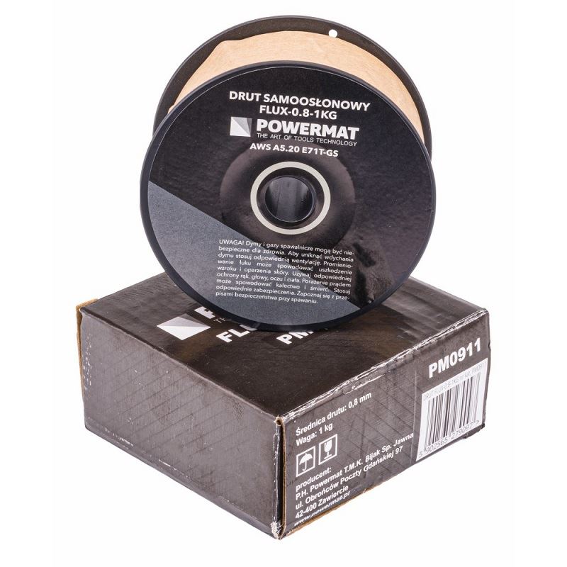 Zvárací drôt trubičkový 0,8 mm FLUX-0,8-1 KG - POWERMAT PM0911