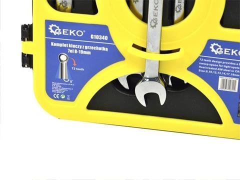 Sada kľúčov s račnou 7ks 8-19mm - GEKO G10340