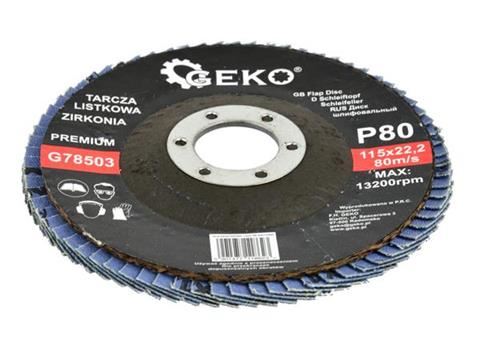 Brúsny lamelový kotúč "ZIRKONIA" 115mm P80 - GEKO G78503