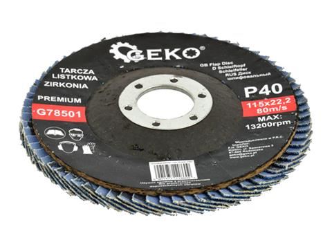 Brúsny lamelový kotúč "ZIRKONIA" 115mm P40 - GEKO G78501