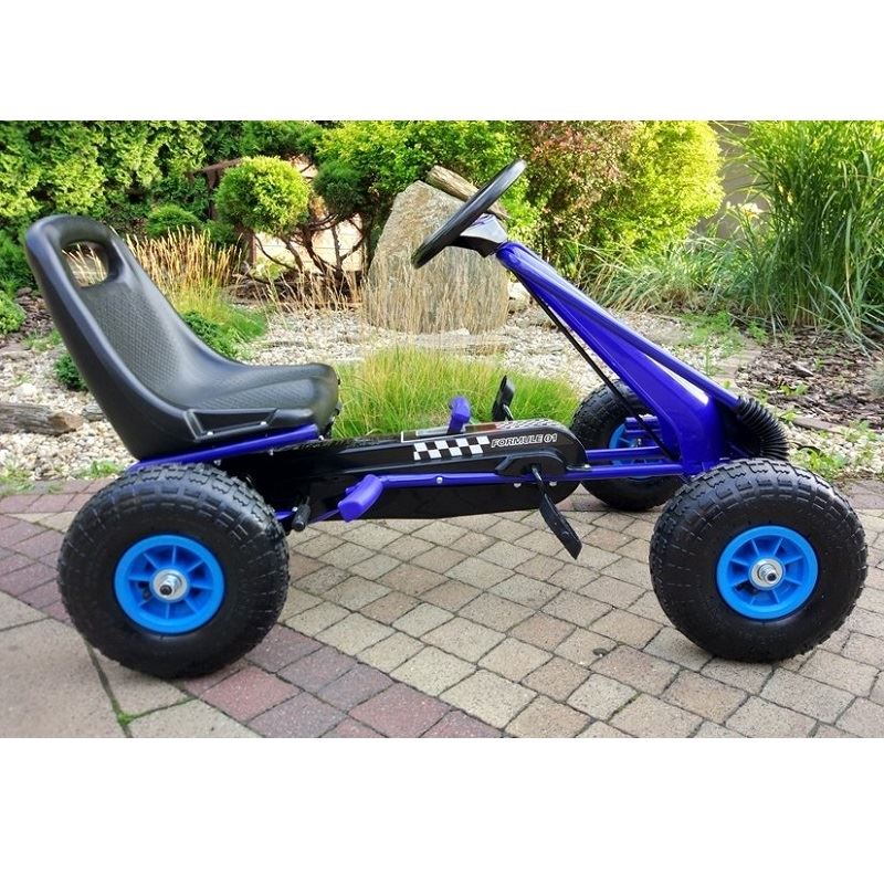 Joko Šľapacia motokára na pedály Formula s voľnobehom, nafukovacie kolesá, modrá