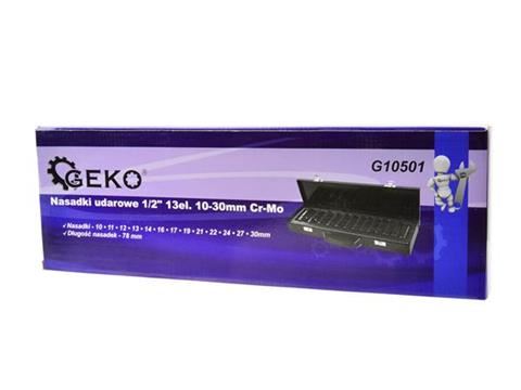Sada nástrčných hlavic 1/2", 13ks, 10-30mm Cr-Mo - GEKO G10501
