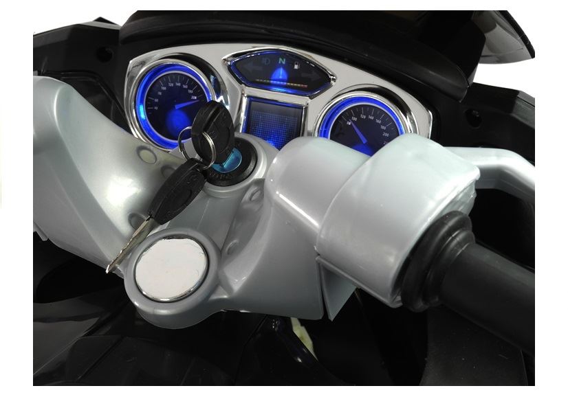 LeanToys  Elektrická motorka HZB-118, 12 V, EVA mäkké kolesá, biela l2511