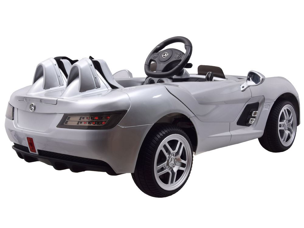 Joko Elektrické autíčko Mercedes SLR, lakované, penové kolesá, MP3, strieborné