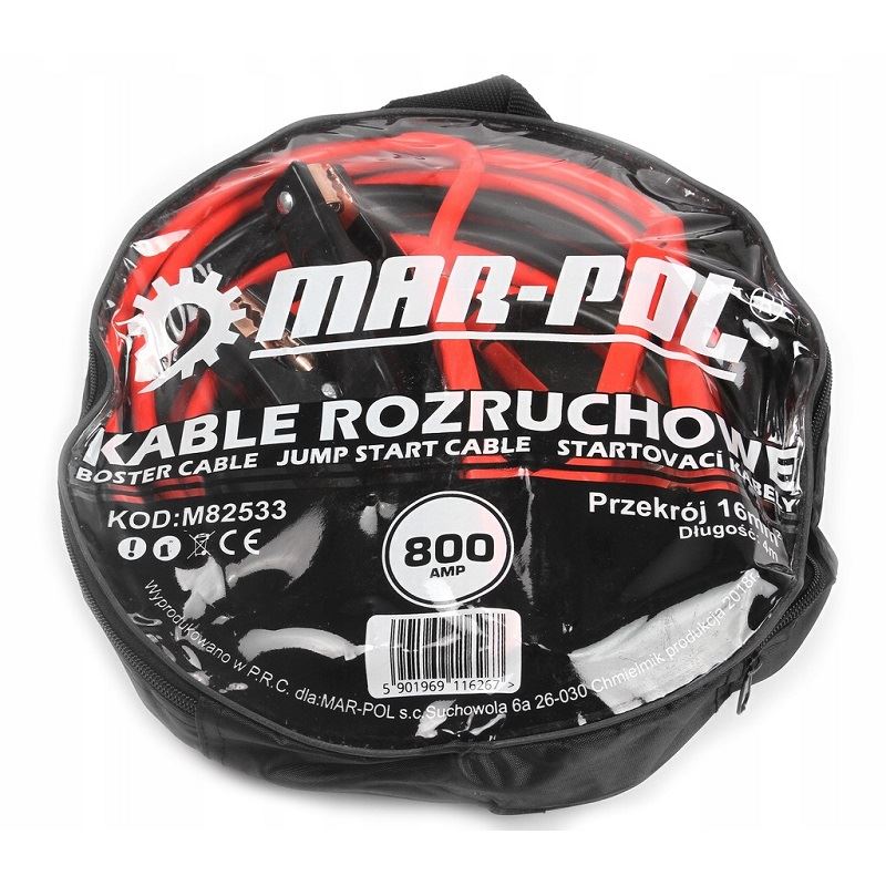 Štartovacie káble 800A 16mm 2x4m - MAR-POL M82533