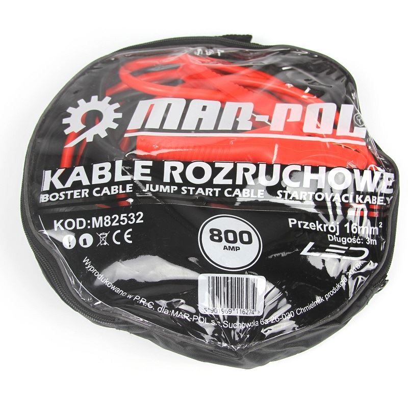 Štartovacie káble 800A 16mm 2x3m LED - MAR-POL M82532