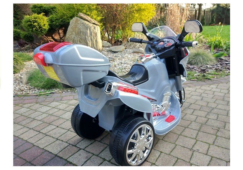 LeanToys Elektrická motorka HC8051, strieborná
